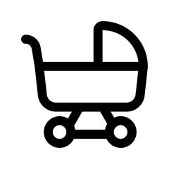 baby stroller line icon