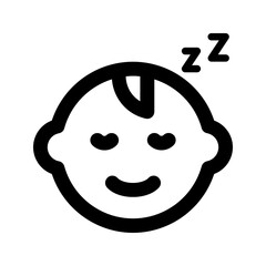 sleeping baby line icon