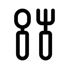 spoon and fork line icon