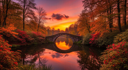 sunset over the river