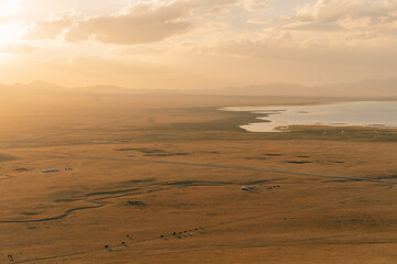 Obraz premium The road across the Tien Shan Mountains to Song - Kul Lake , Kyrgyzstan