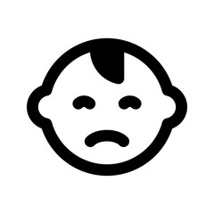 baby sad line icon
