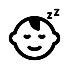 sleeping baby line icon
