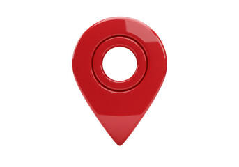 Red location pin isolated PNG, map pointer icon for navigation and travel apps on transparent background