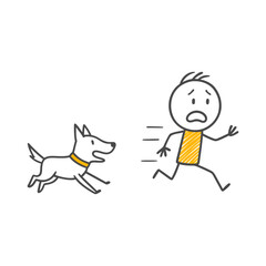 Rapid Escape An Individual Running in Panic and Feeling Fear in the Face of a Dog's Chase.