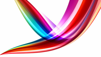 Fototapeta premium Dynamic colorful ribbons curving and intersecting, ideal for vibrant backgrounds or overlays