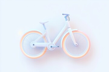 Obraz premium Minimalist bicycle design concept in soft pastel tones, ideal for modern transportation themes
