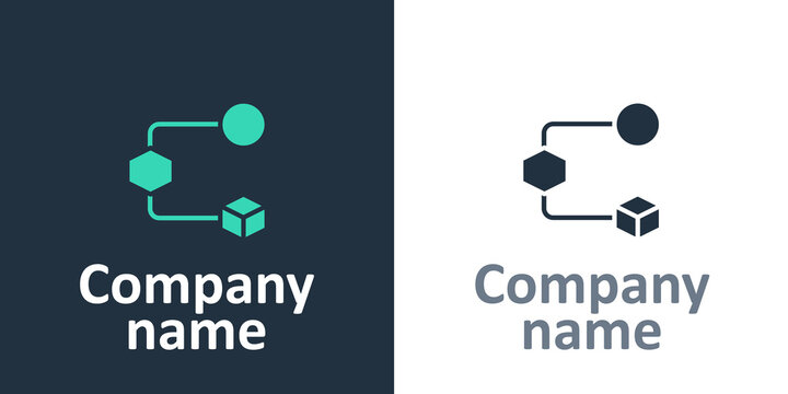 Logotype Isometric cube icon isolated on white background. Geometric cubes solid icon. 3D square sign. Box symbol. Logo design template element. Vector