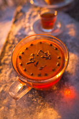 Piękna zima w okolicach Bacówki nad Wierchomlą w Gminie Muszyna o zachodzie słońca. Specjały kuchni z bacówki.