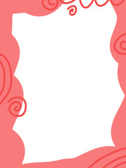 Pink frame empty center space for text, background or design