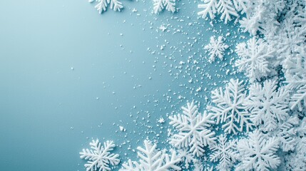 Snowflake Backgrounds Whimsical snowflake designs scattered across a cool toned background, perfect for festive themes.