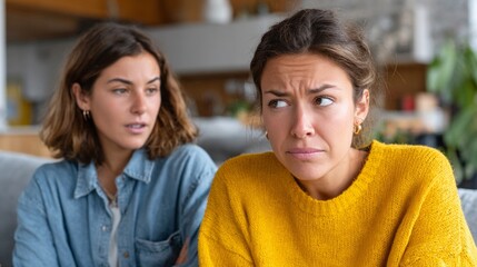 Woman and man looking at camera with surprised expressions.