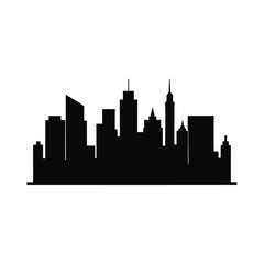 Fototapeta premium City skyline silhouette vector illustration, Black City skyline silhouette