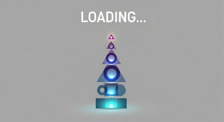 Animated loading symbol with geometric shapes in a modern style, indicating progress or buffering, perfect for app development or website design projects