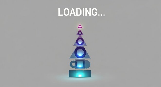 Animated loading symbol with geometric shapes in a modern style, indicating progress or buffering, perfect for app development or website design projects - Powered by Adobe