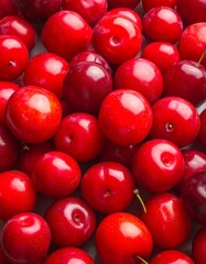 Fresh, ripe red cranberry and red currant berries form a healthy, organic fruit background, captured in macro detail