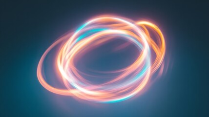 Neon energy loop with vibrant glowing magic circles for creative design