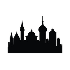 City skyline silhouette  vector illustration, Black City skyline silhouette