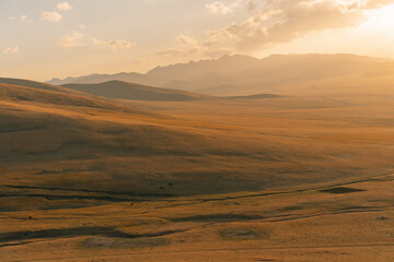The road across the Tien Shan Mountains to Song - Kul Lake , Kyrgyzstan