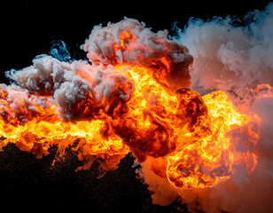 爆発/炎と煙の素材