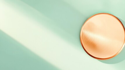 Copper metallic texture with soft shadows and pastel background for modern design