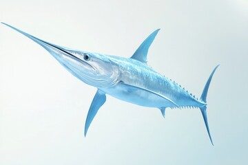 Photorealistic swordfish in oceanic blue background for marine wildlife designs