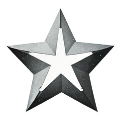 silver metal christmas star decoration object vector illustration