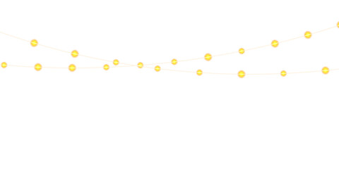 Warm Golden Fairy Lights Transparent PNG for Christmas and New Year