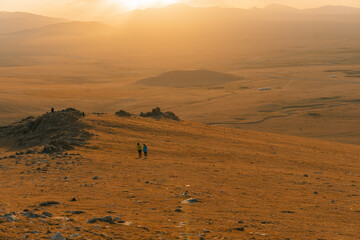 The road across the Tien Shan Mountains to Song - Kul Lake , Kyrgyzstan