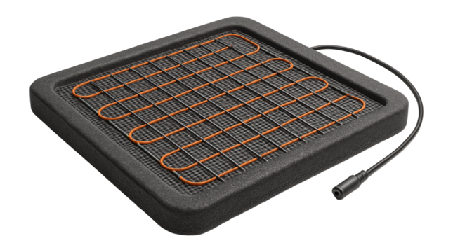 Durable electric underfloor heating for garages, designed to support vehicle weight while