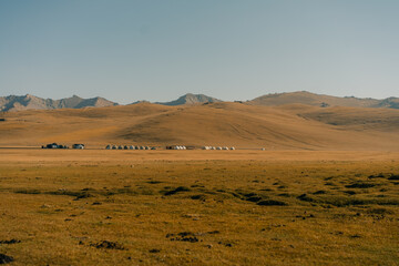 The road across the Tien Shan Mountains to Song - Kul Lake , Kyrgyzstan