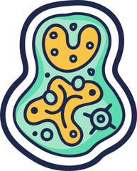 Microbe organism icon with cell detail for biology germ and science theme