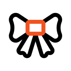 bow tie outline color icon