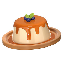 Puding Ferry Caramel Dessert 3D Render