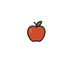 Apple Fruit Icon – Flat Vector Illustration for Autumn Harvest, Healthy Food, and Thanksgiving Design