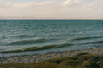 The road across the Tien Shan Mountains to Song - Kul Lake , Kyrgyzstan