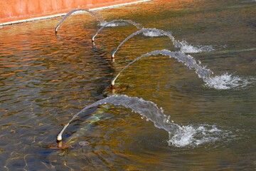 water flowing into the water