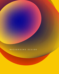 Abstract colorful shapes overlap. Gradient hues blend, creating dynamic visual effect. Modern design element for backgrounds.