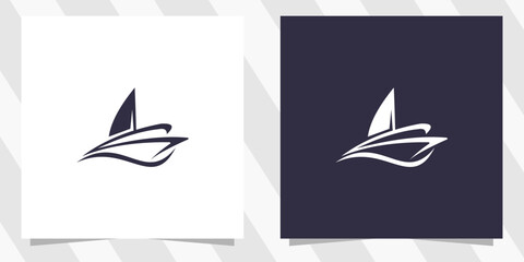sailing yacht silhouette logo design