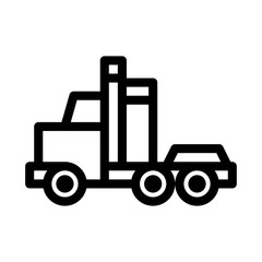 Outline Style Semi Truck Icon With Transparent Background Representing Transportation And Logistics Services
