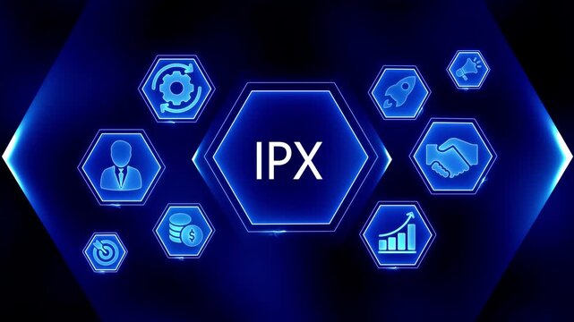 Futuristic Hexagon Icons Business Growth Success Strategy Finance Technology Innovation I P X Concept