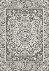 Intricate Mandala Design with Floral and Geometric Elements.