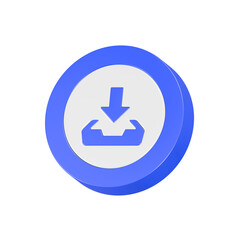 download icon button 3d rendering