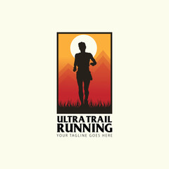 ultra trail run illustratin image for background