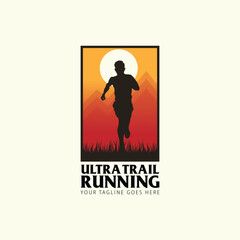 ultra trail run illustratin image for background