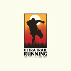 ultra trail run illustratin image for background