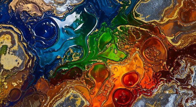 Vibrant Abstract Fluid Art - A Kaleidoscope of Colors and Textures.