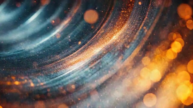 Abstract glowing particles forming energetic light waves