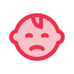 baby sad outline fill icon