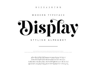 Classy elegant font, vintage type or luxury premium typeface, vector English royal alphabet. Classic typography in modern or old art deco style, serif letters for modern or retro poster font
